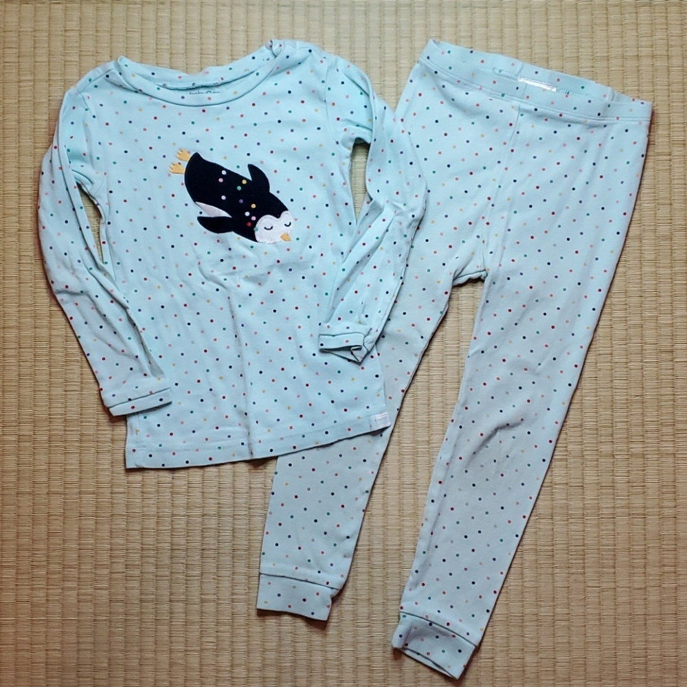 GAP Penguin Multi-Dot Winter Pajama Set, girls 4T